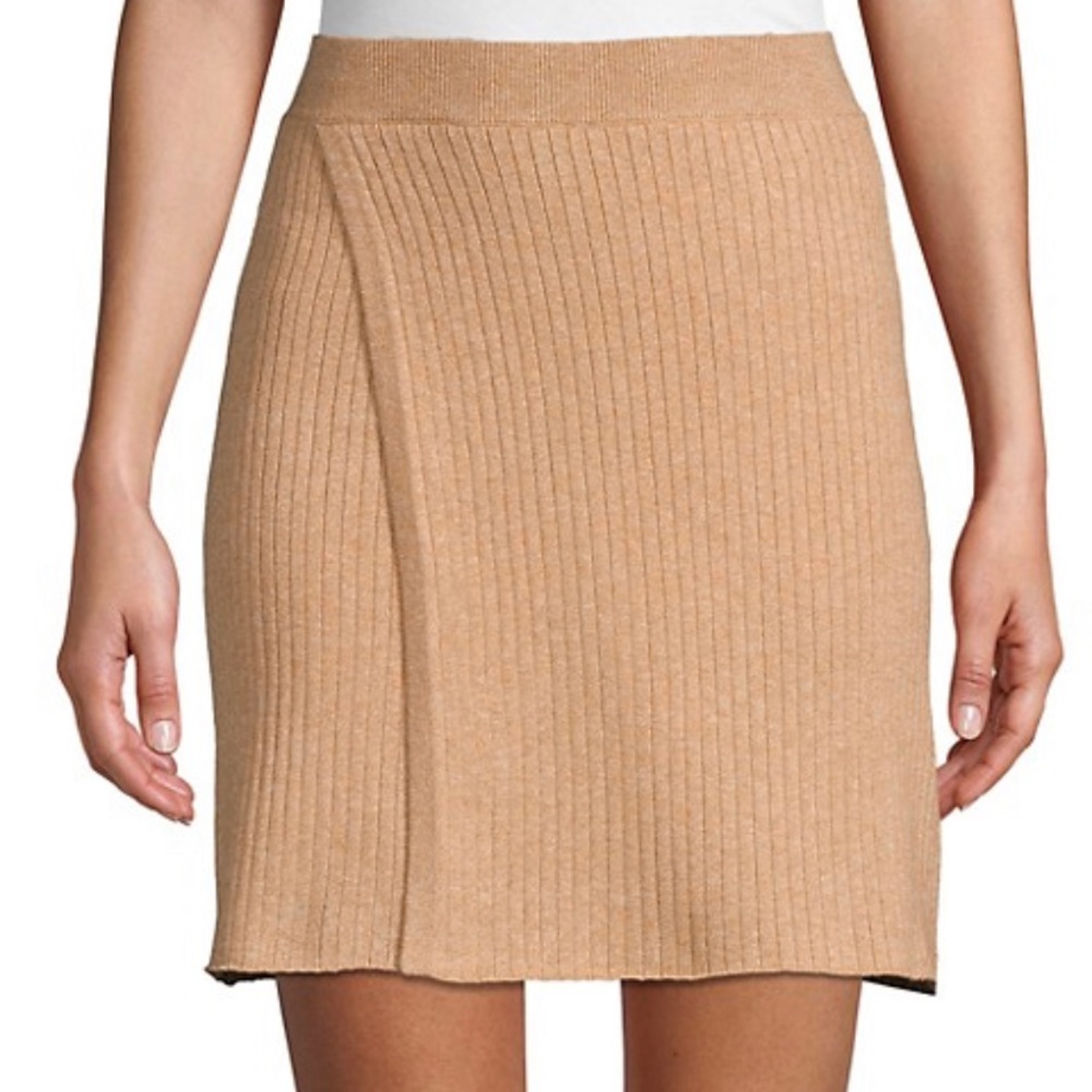 Free People Tan Knit Skirt Sz L